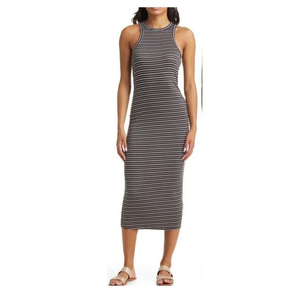 Billabong Young Love Stripe Sleeveless Midi Dress Size Small - Picture 1 of 10